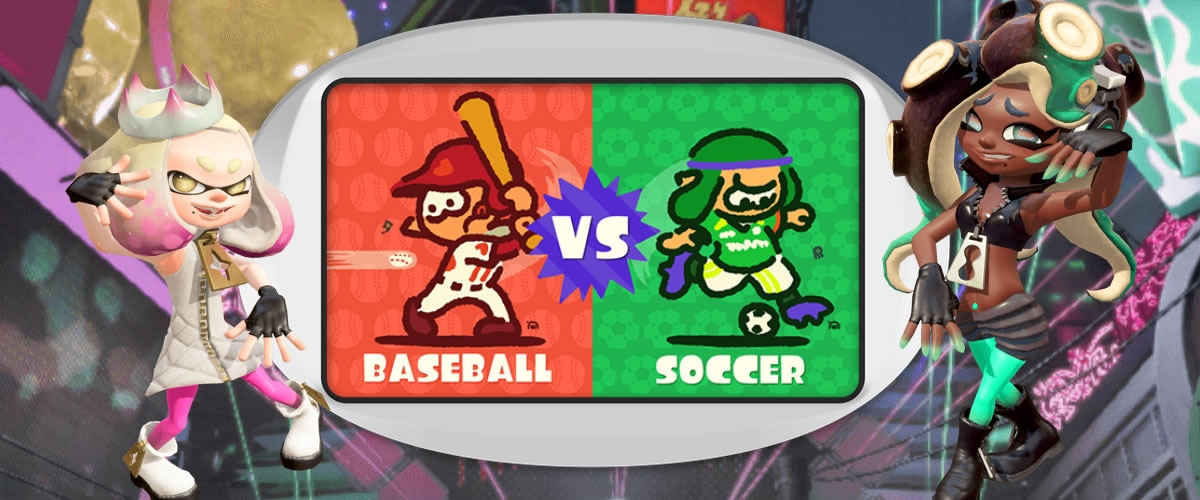 baseball and soccer face off in the latest splatoon 2 splatfest