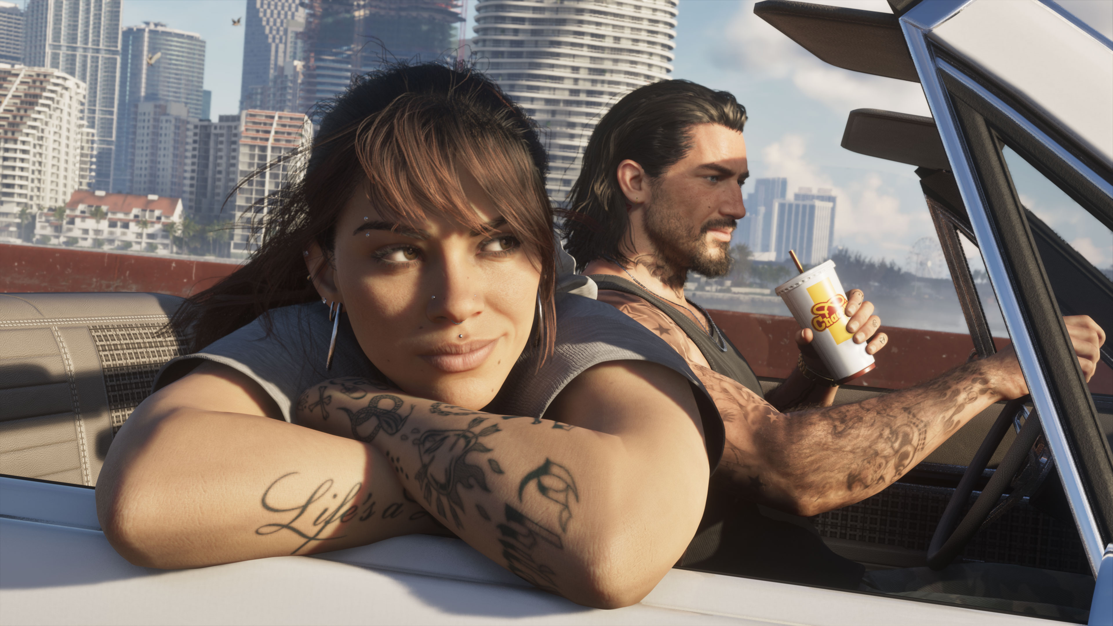 GTA 6 launch trailer shows off a criminal romance