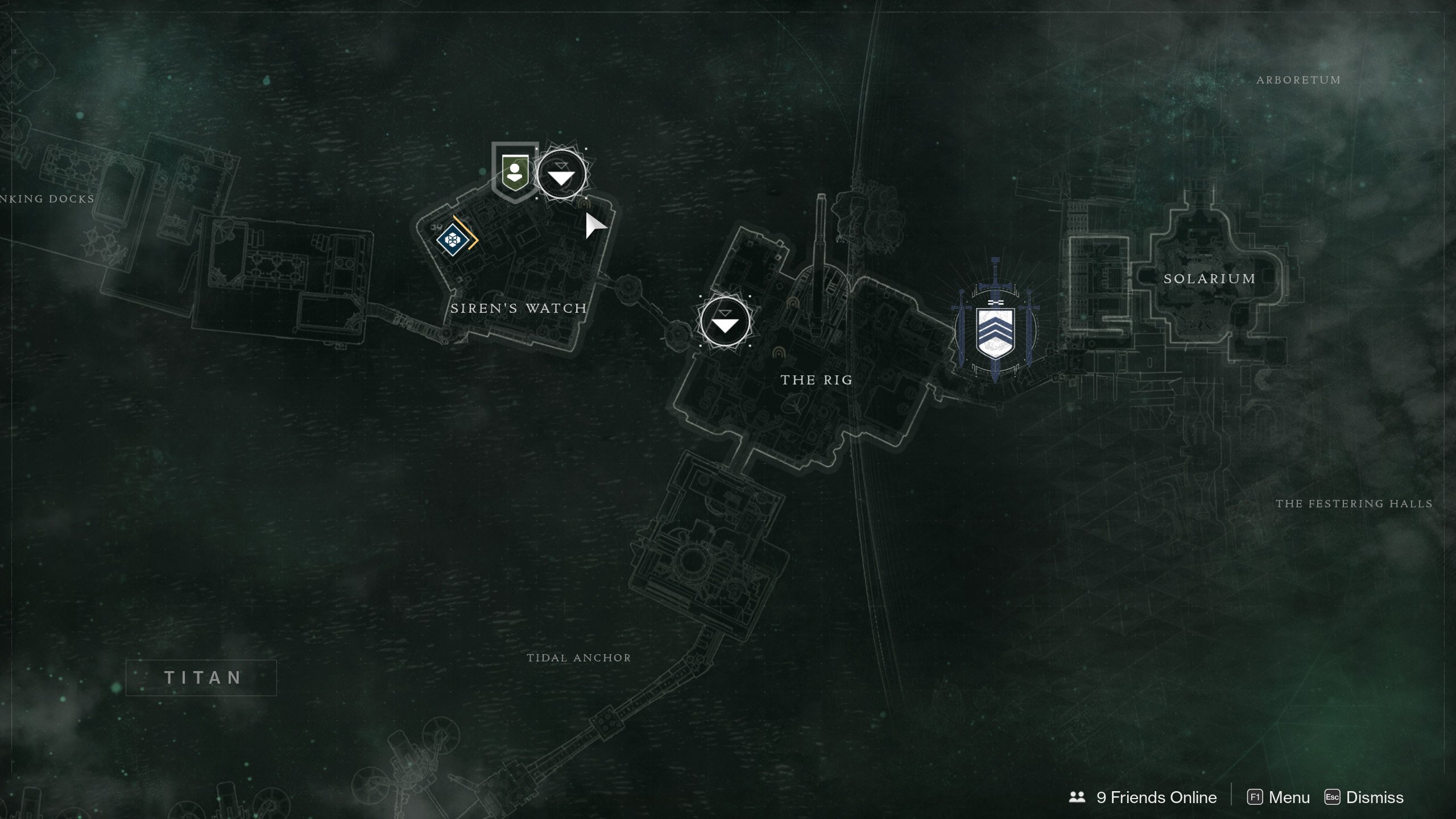 The arrow is pointing to the entrance to the Methane Flush lost sector.