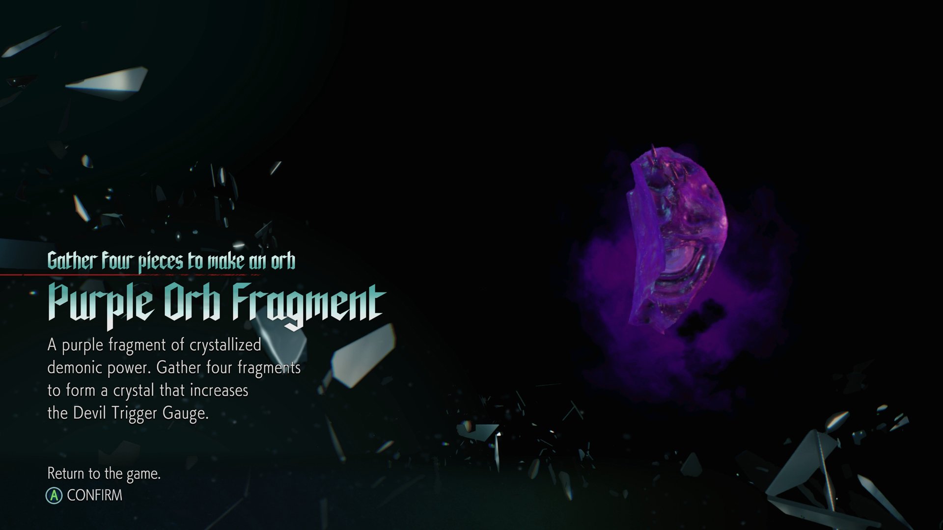Purple orb fragments Devil May Cry 5