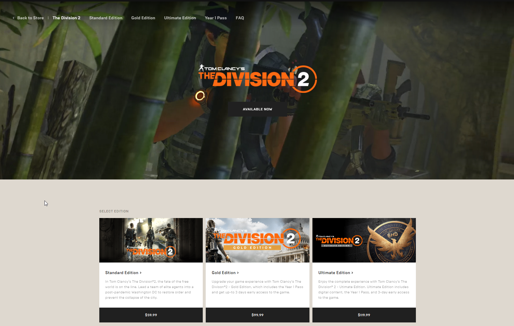 division 2 epic games store