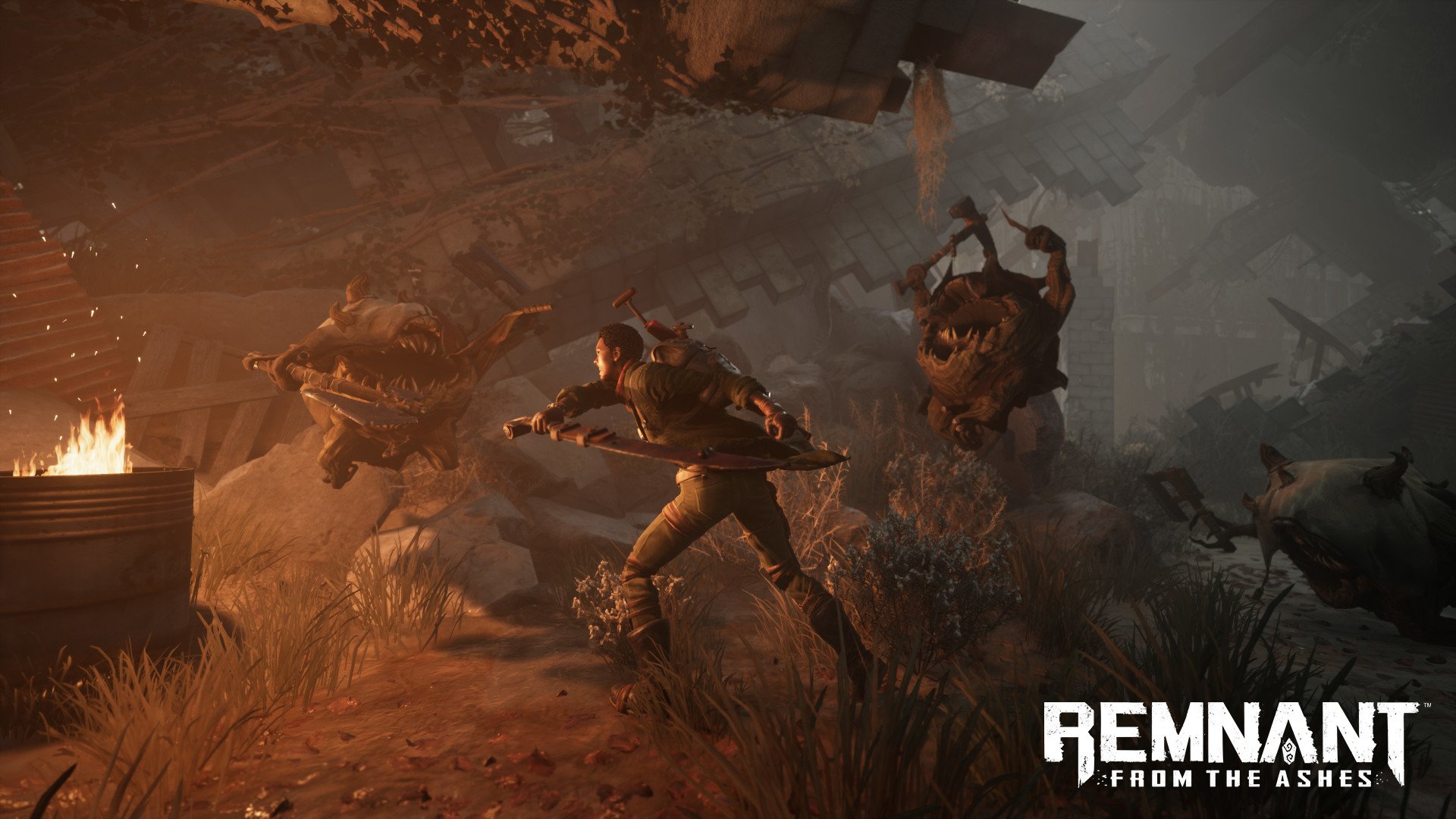 Remnant: From the Ashes screenshot fighting some demon jerks
