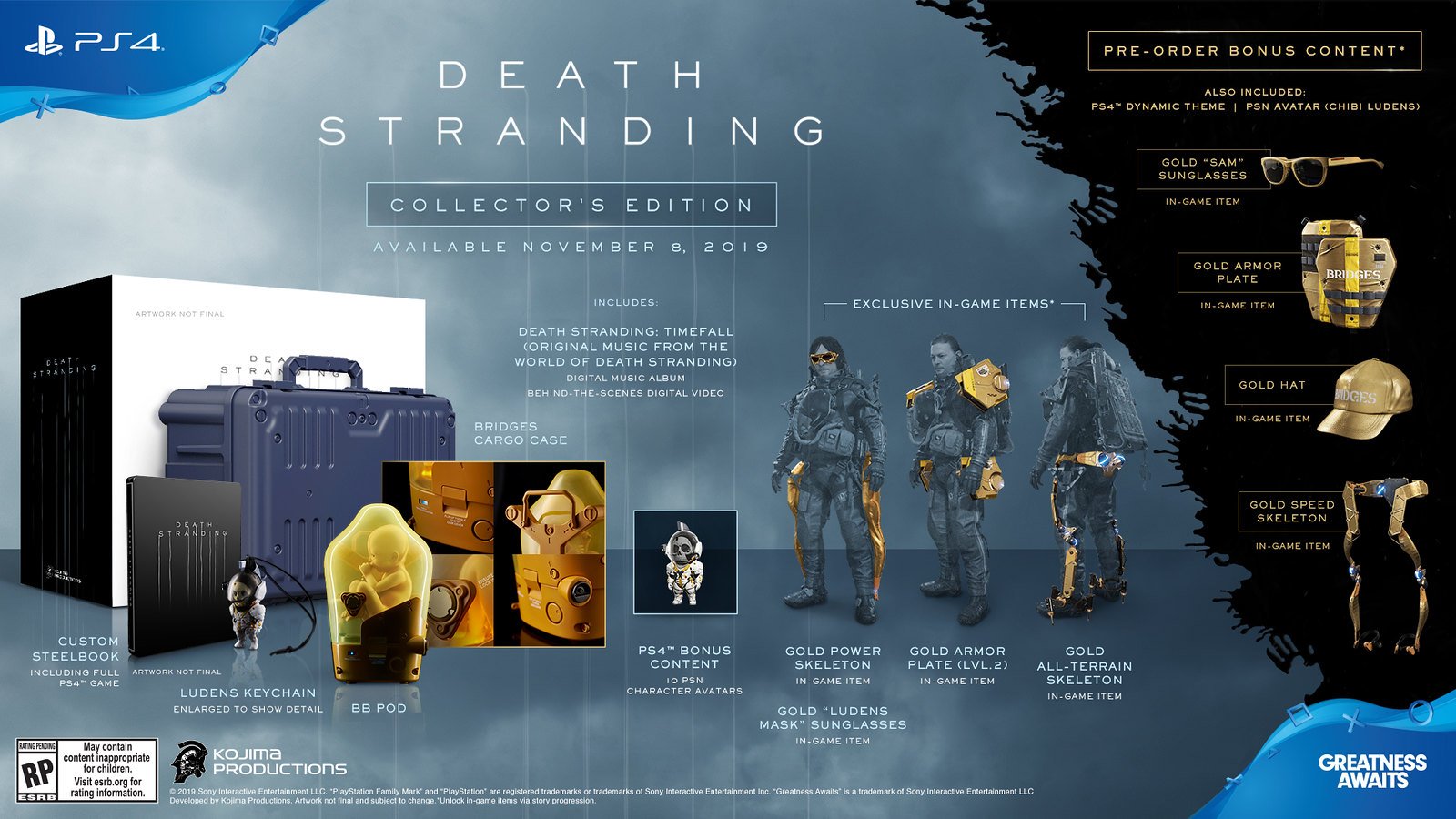 Death Stranding Collector's Edition diffferences preorder bonuses