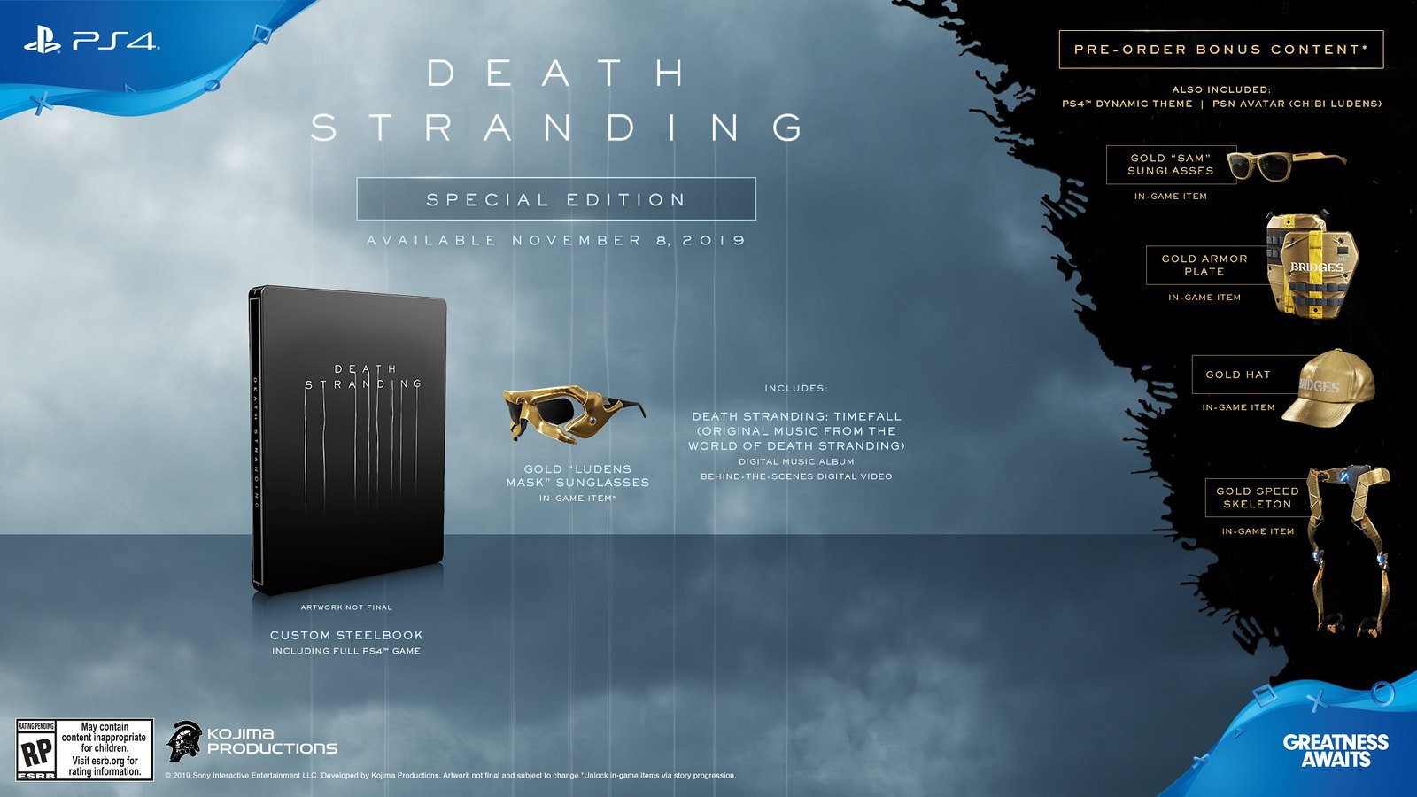 Death Stranding Special Edition differences preorder bonuses