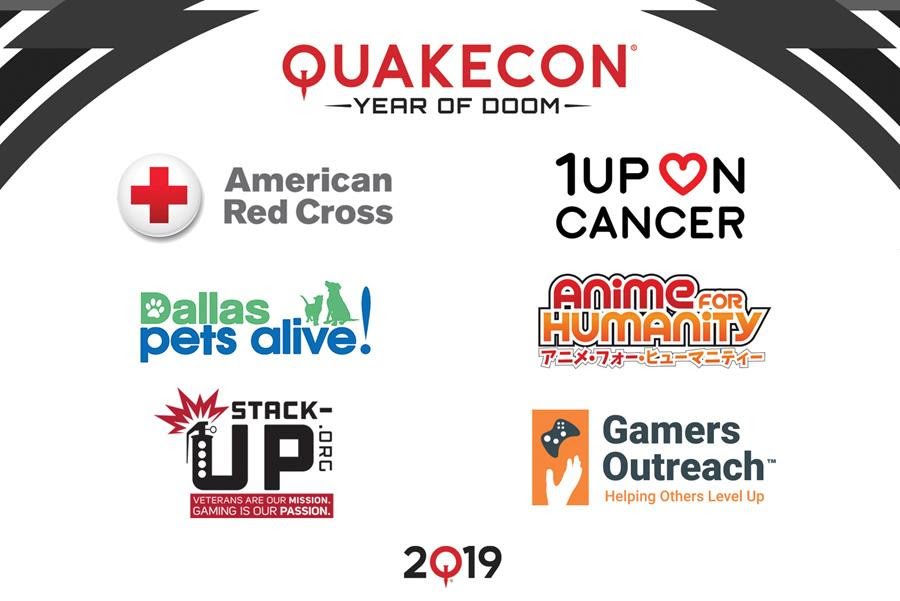The American Red Cross, 1up on Cancer, Dallas Pets Alive!, Anime for Humanity, Stack-Up, and Gamers Outreach will all be at QuakeCon 2019.