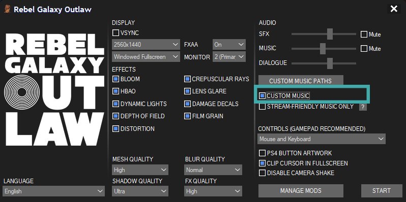 Rebel Galaxy Outlaw - how to enable custom music