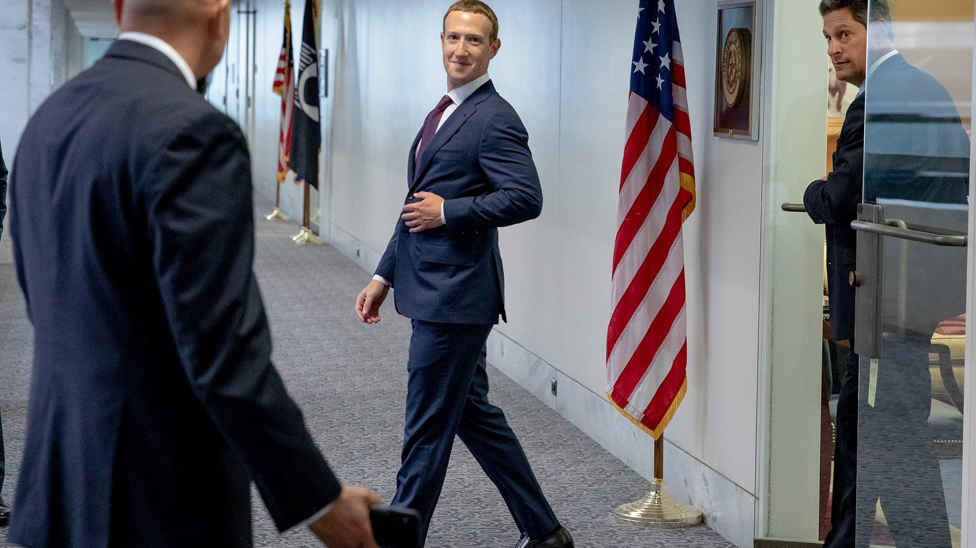 Facebook CEO Mark Zuckerberg seen here wearing a human suit.