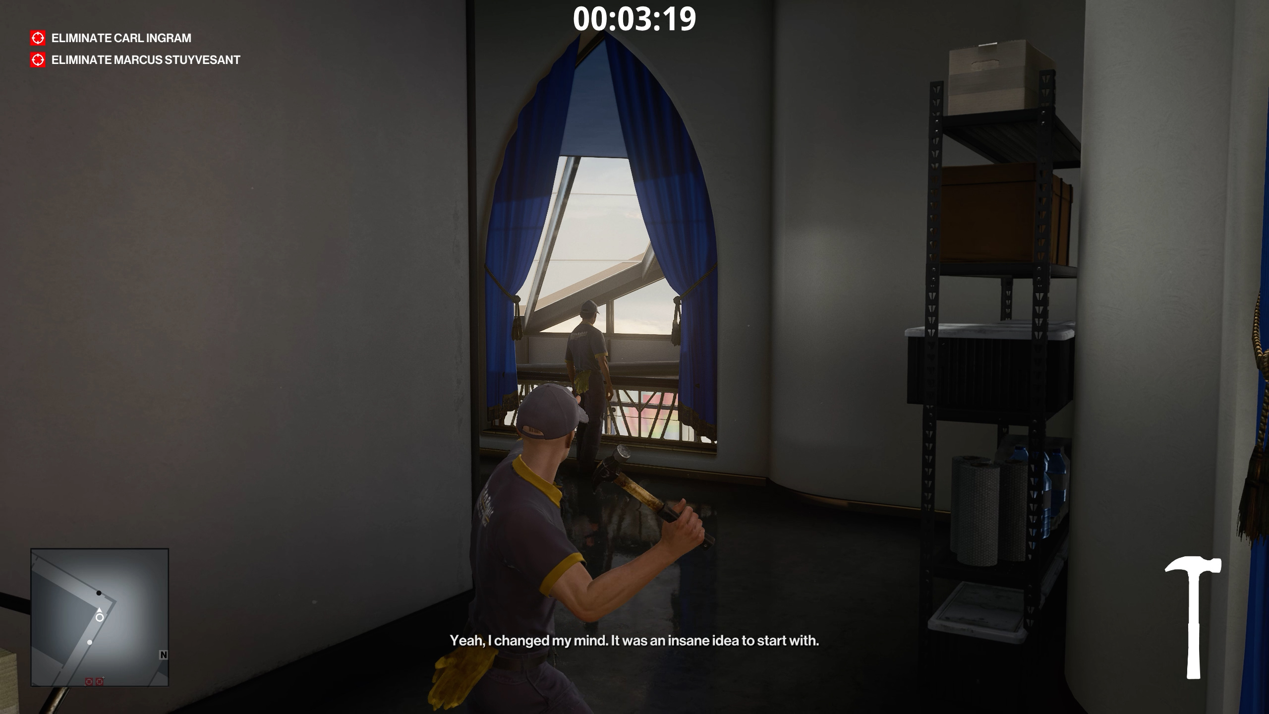 how to unlock elevators - hitman 3 - hammer this guy to get keycard