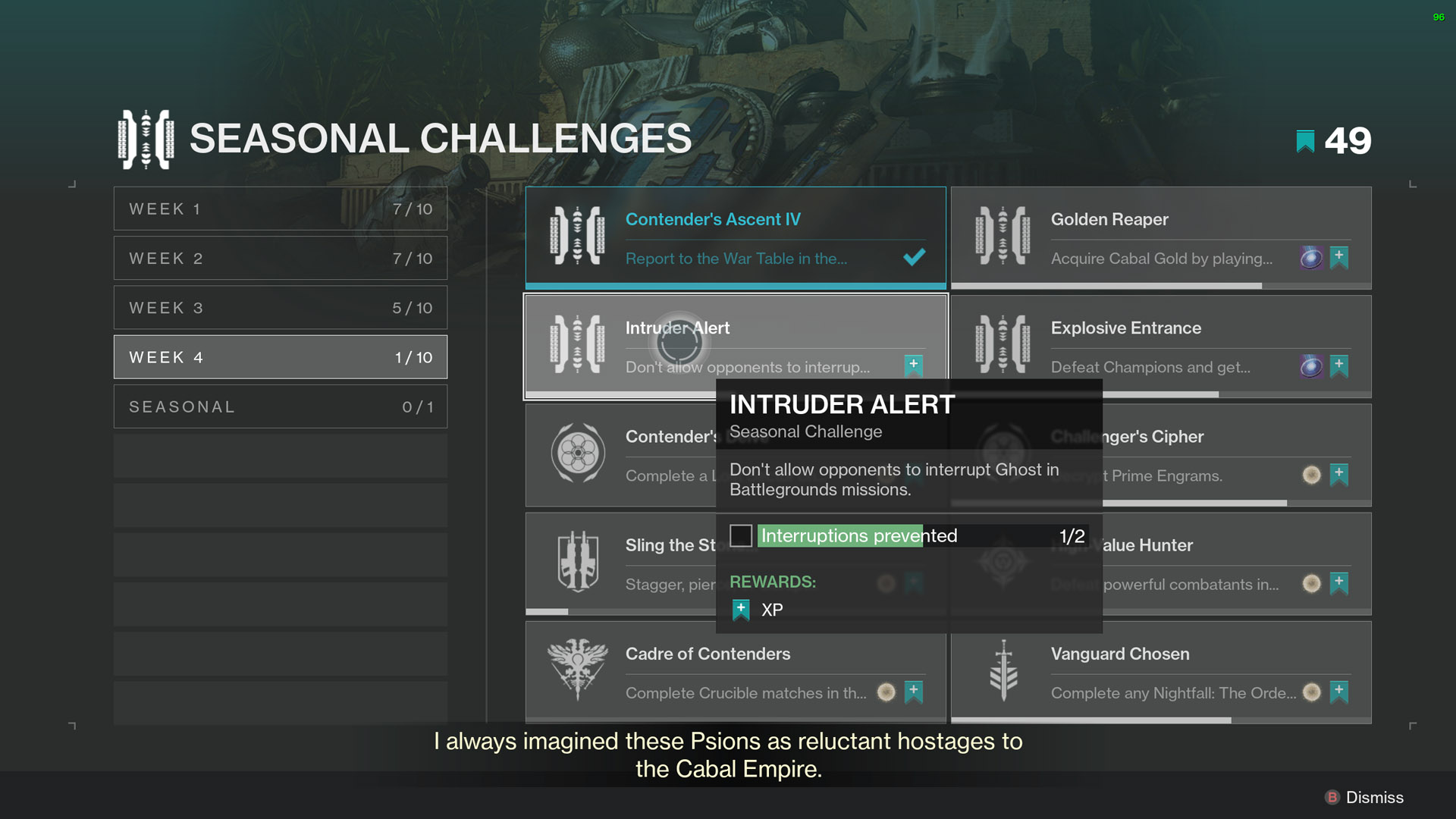 destiny 2 intruder alert seasonal challenge