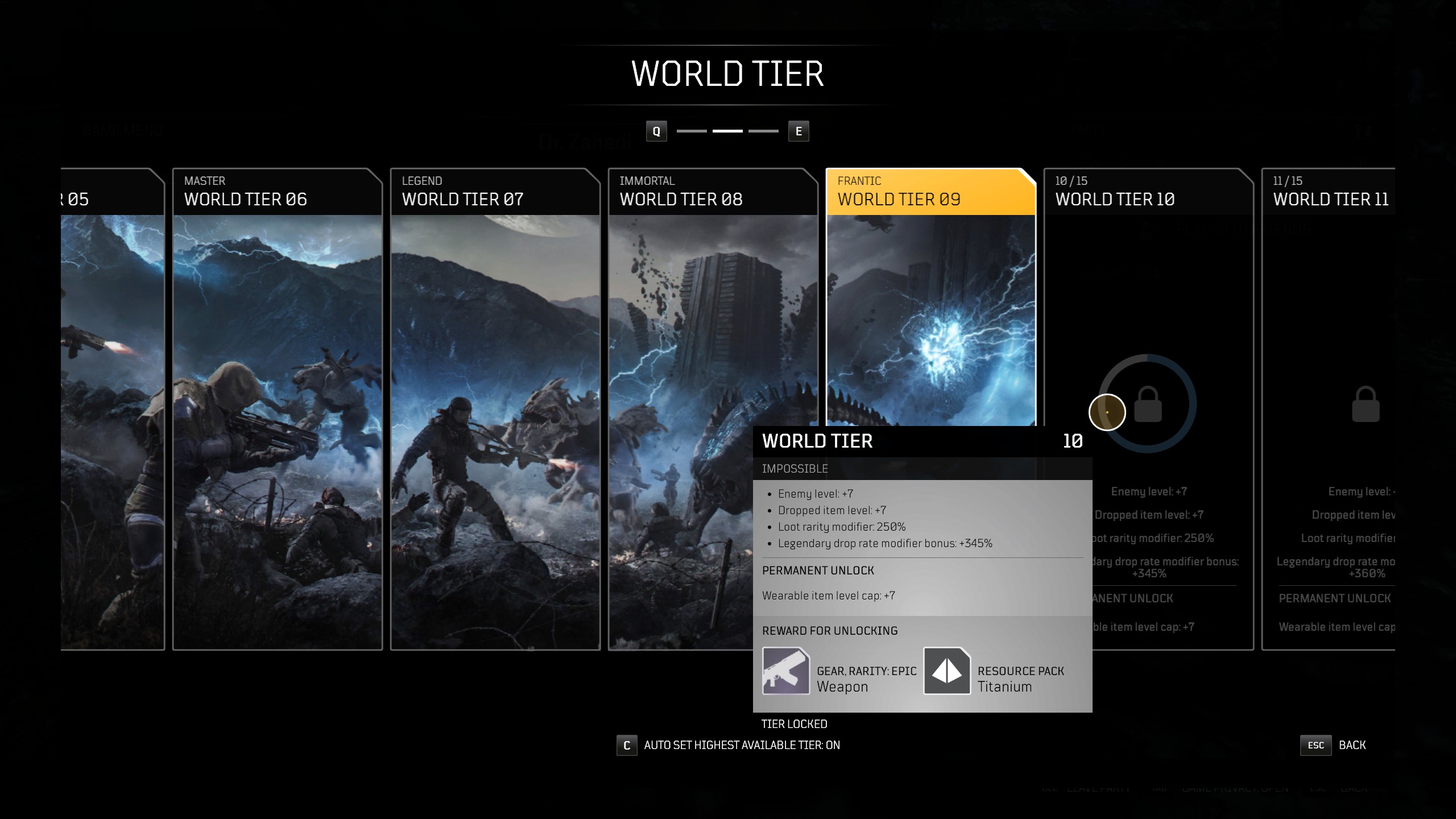 outriders world tier titanium