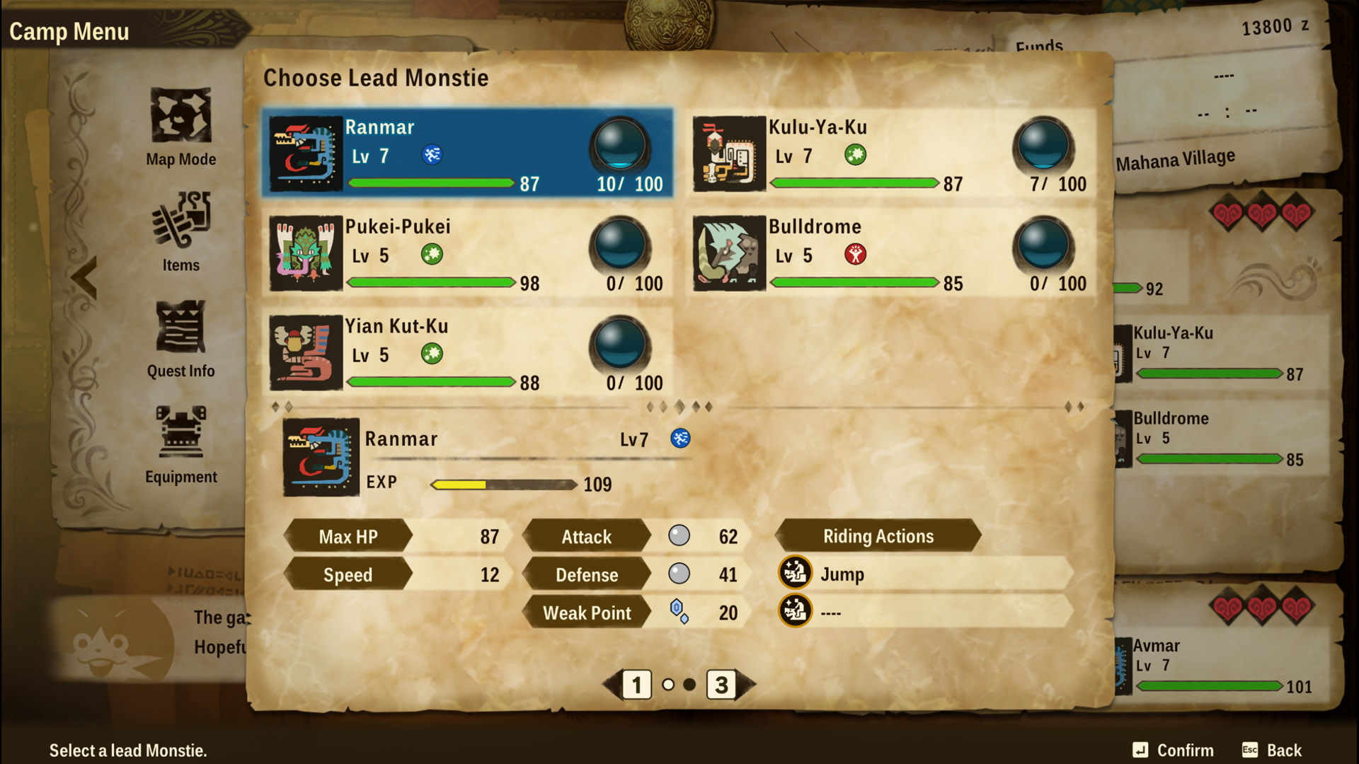 monster hunter stories 2 wings of ruin change lead monstie