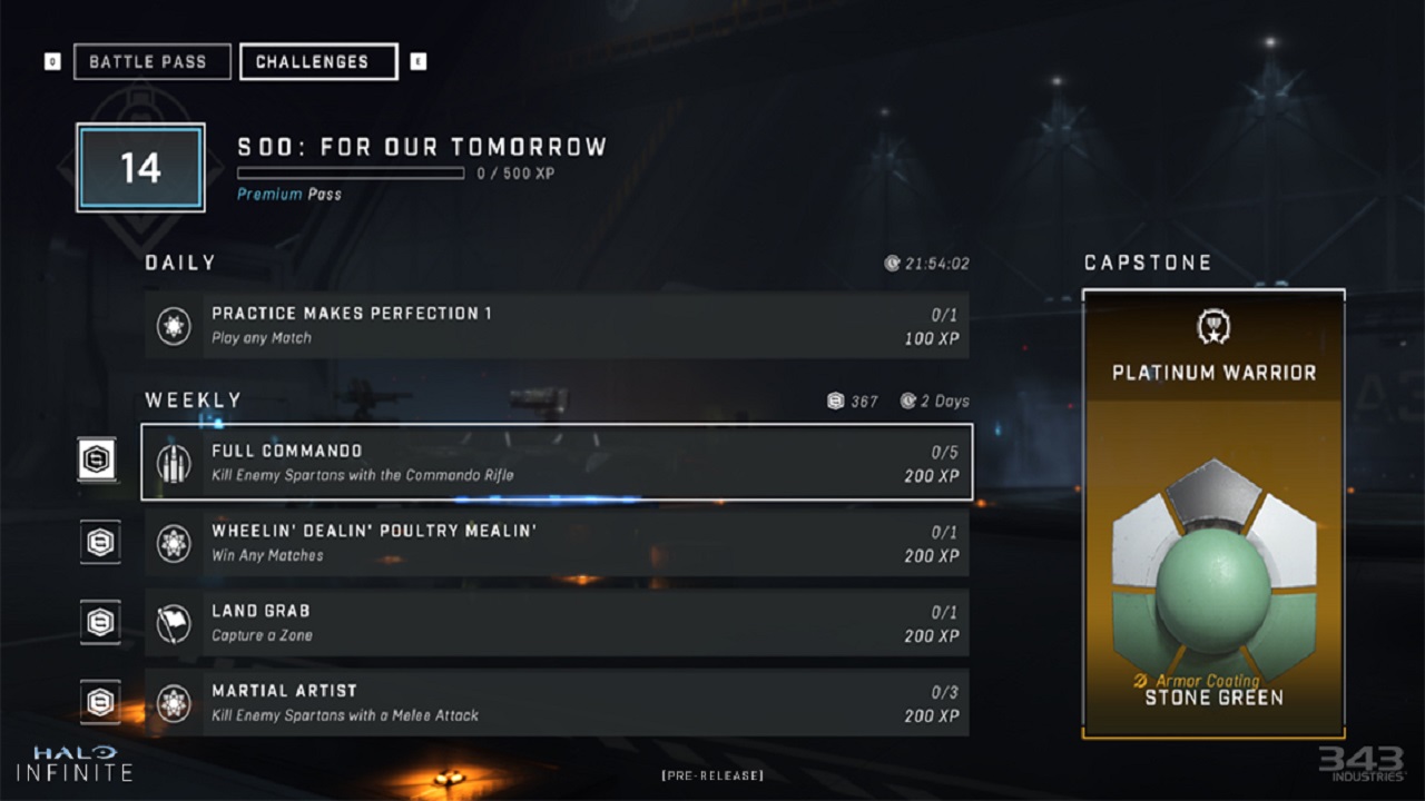 Various challenges will be available to conquer across various modes during Halo Infinite Technical Preview 2's duration.