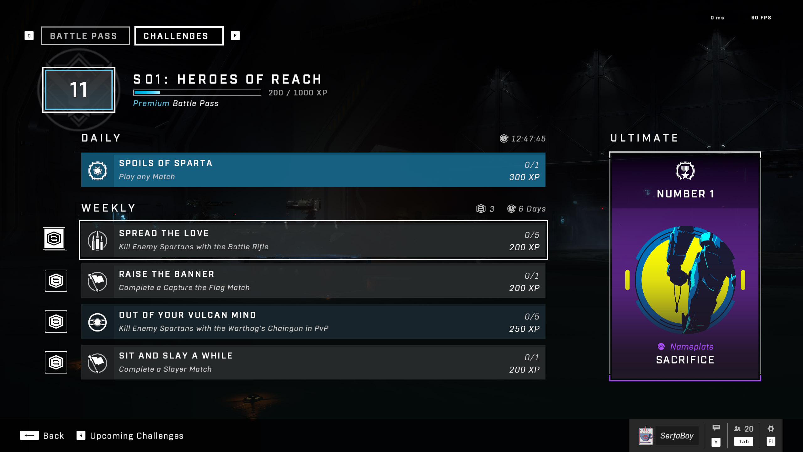 halo infinite challenges XP