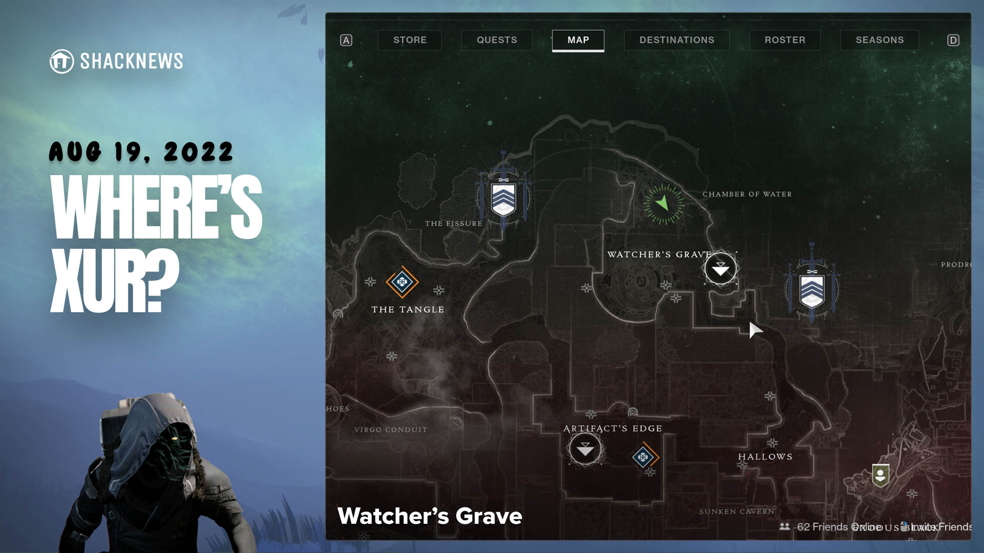 Where is Xur in Destiny 2 for August 19, 2022? | Shacknews