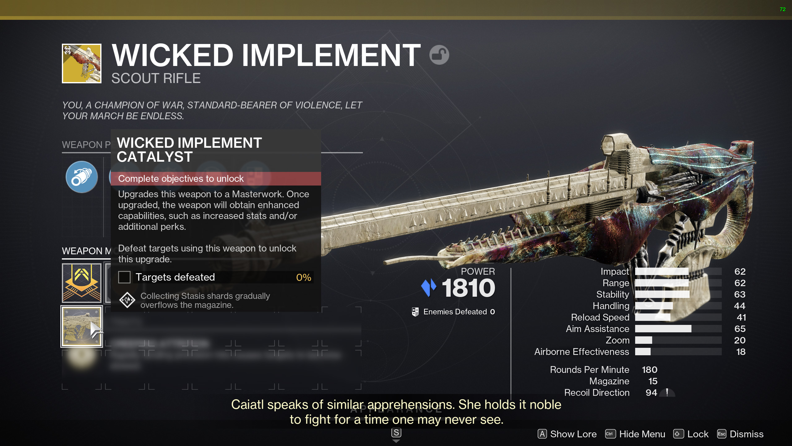 How to get the Wicked Implement Exotic Catalyst - Destiny 2 