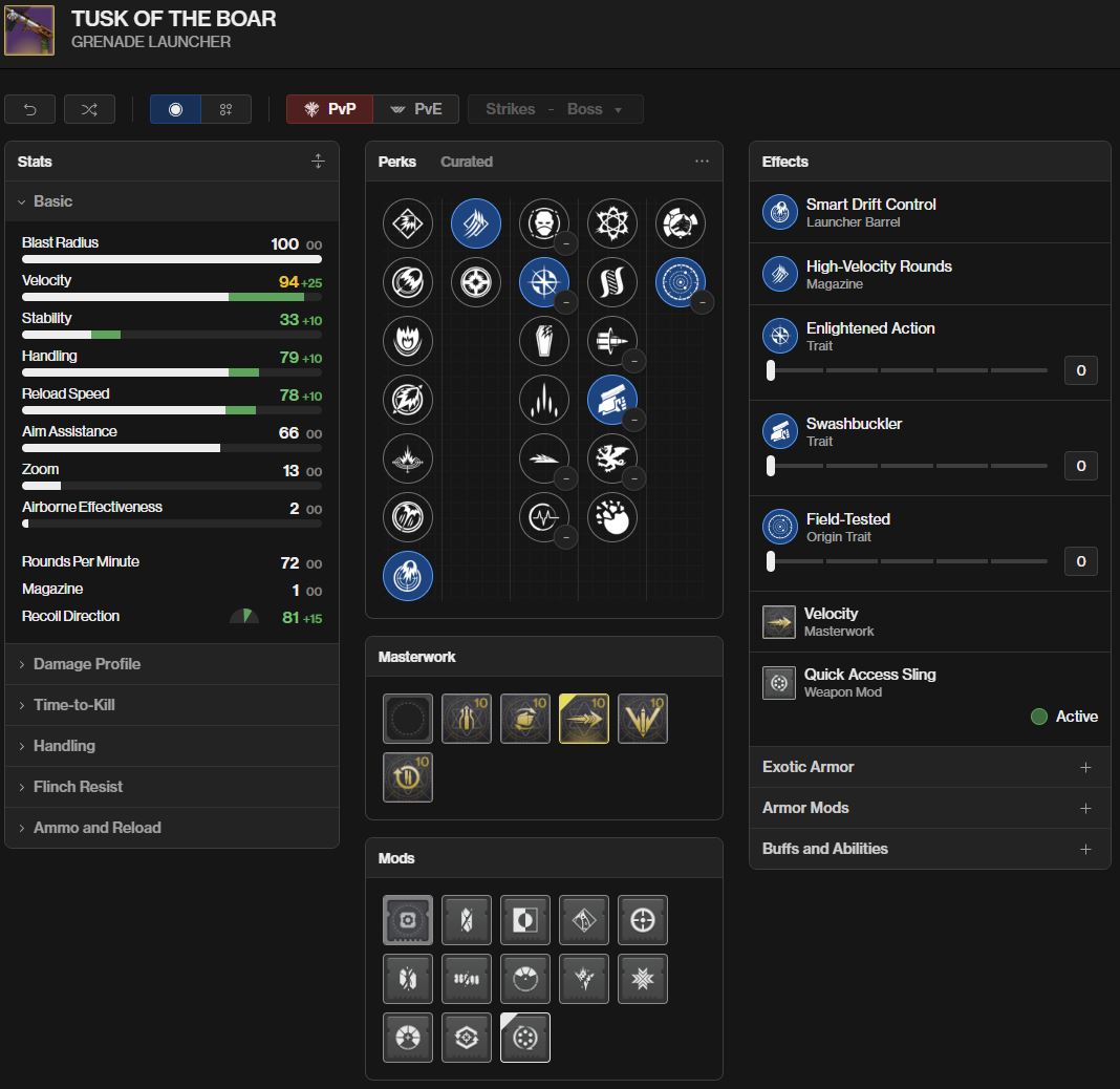 Tusk of the Boar god roll - Destiny 2 | Shacknews