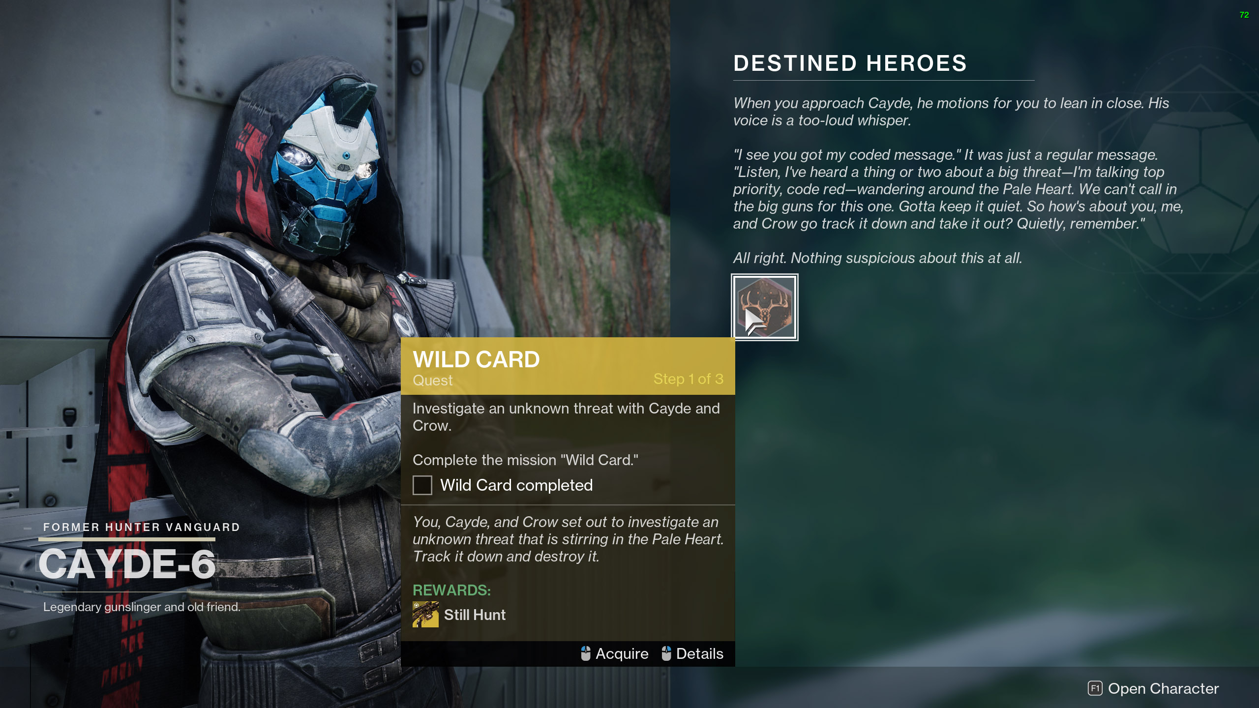 Unlock Still Hunt, Wild Card quest - Destiny 2 | Shacknews