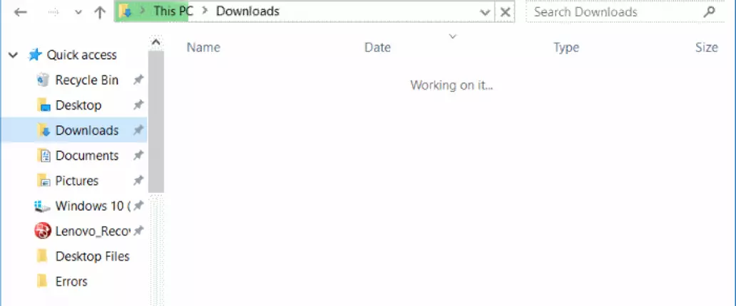 How to fix 'Working on it...' Slow Downloads Folder on Windows