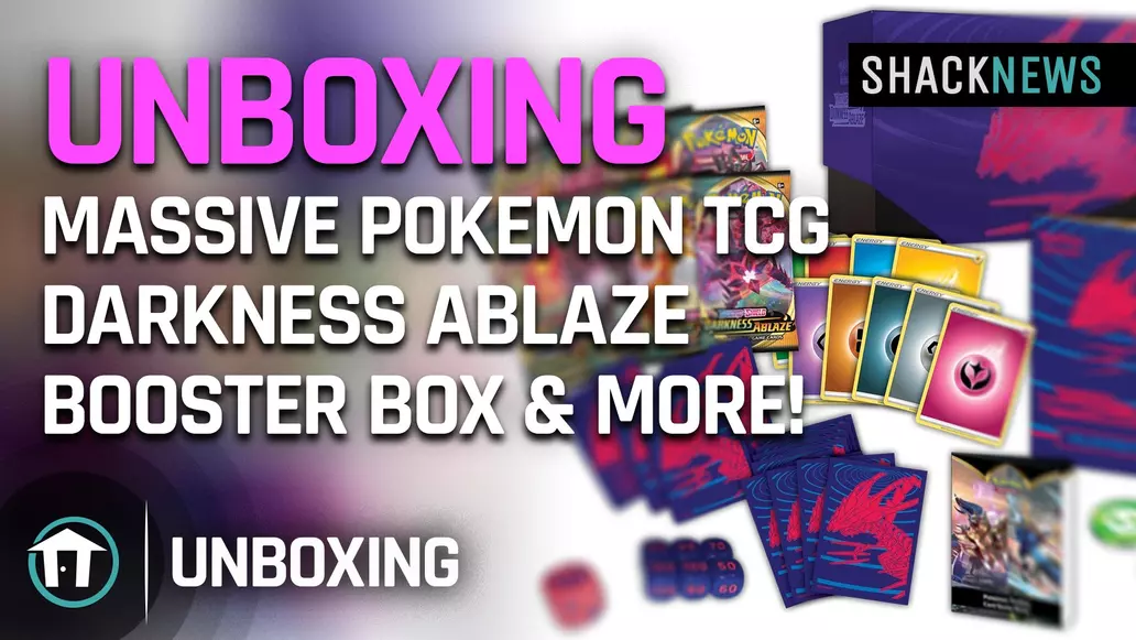 Unboxing: Pokemon Darkness Ablaze Booster Box, Elite Trainer Box & More | Shacknews Unboxing: Pokemon Darkness Ablaze Booster Box, Elite Trainer Box & More | Shacknews