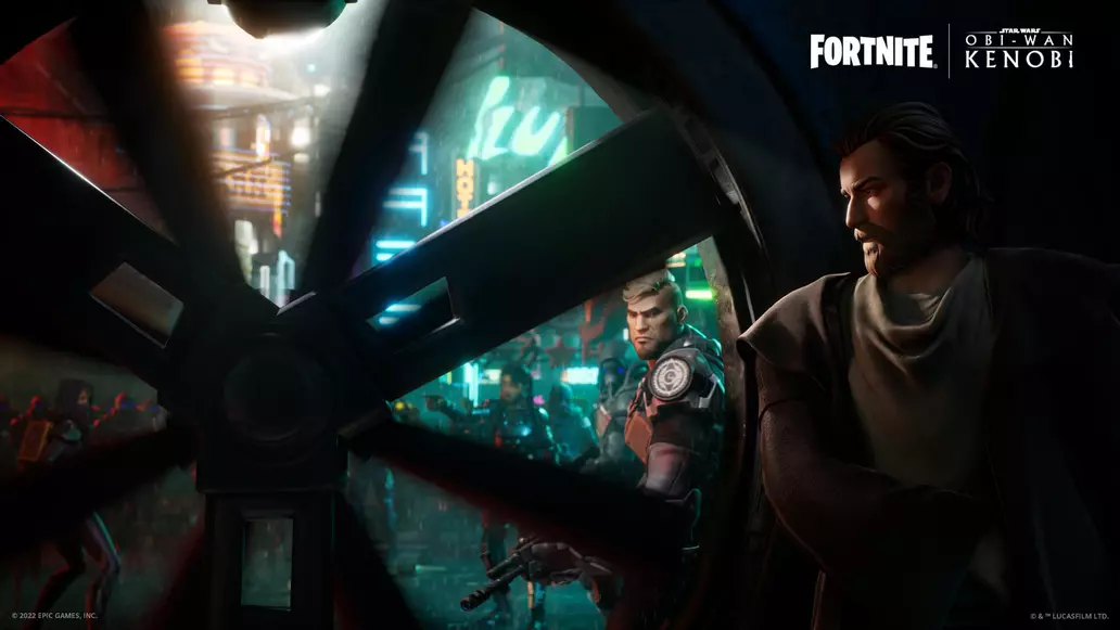 Obi-Wan Kenobi takes the high ground in Fortnite Obi-Wan Kenobi takes the high ground in Fortnite