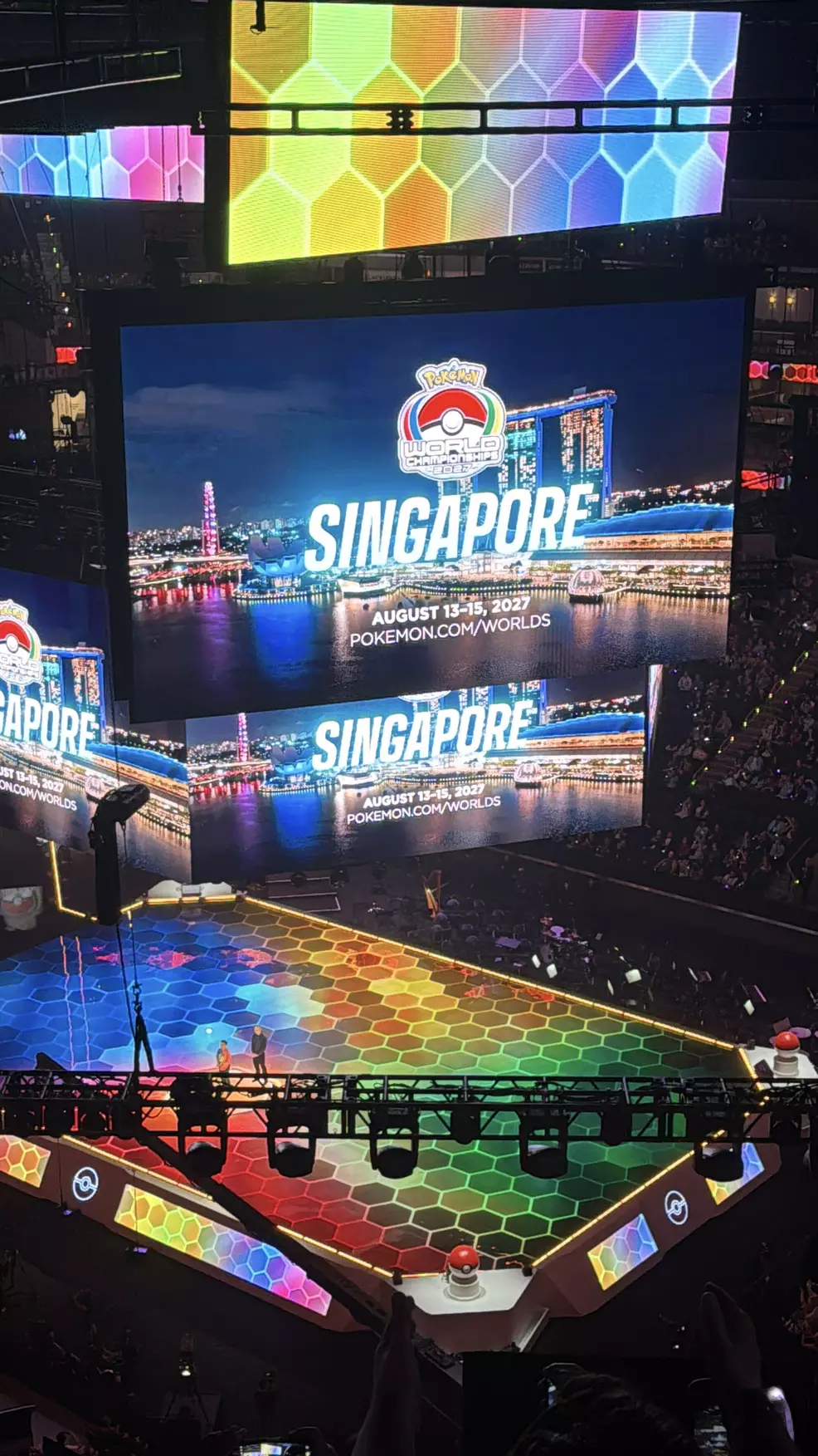 The reveal of Pokemon World Championships 2027 Singapore at Pokemon Worlds 2026