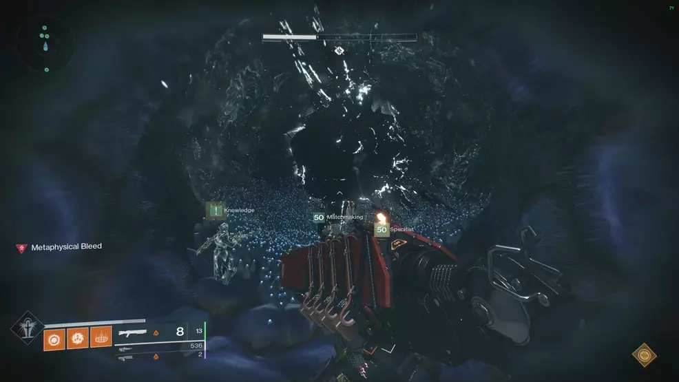 Quickly run into Riven's mouth and destroy her heart to finish the boss fight.