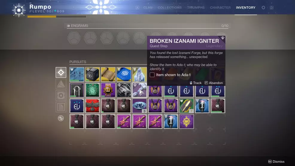 Broken Izanami Igniter Ada-1 Destiny 2