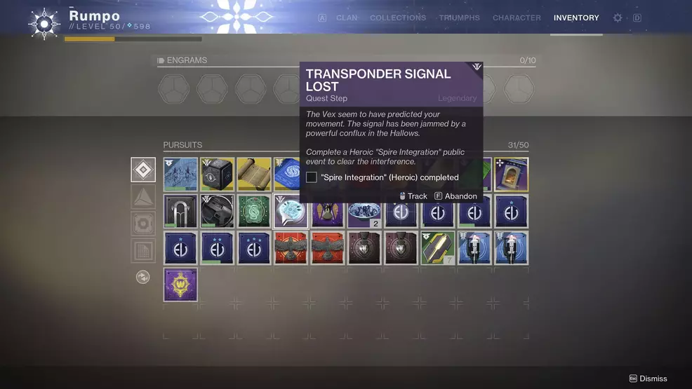 destiny 2 unlock inazami forge transponder signal lost