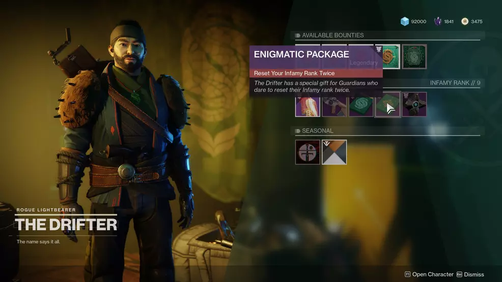 Enigmatic Package Drifter Destiny 2