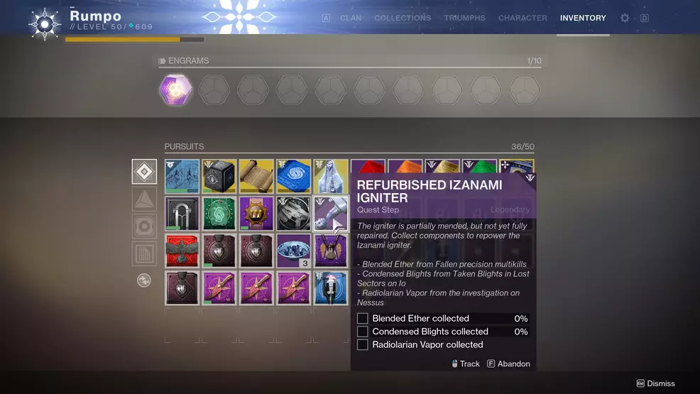 Refurbished Izanami Igniter Destiny 2