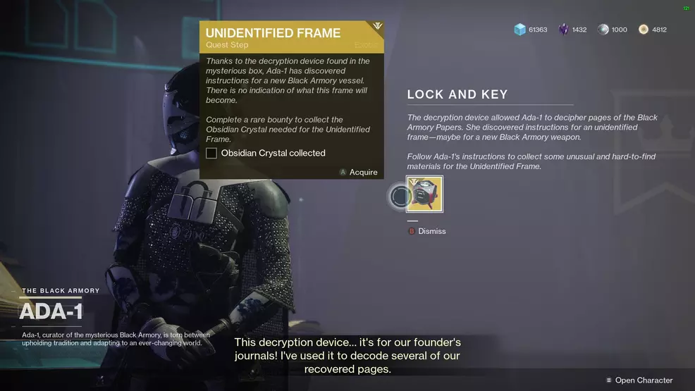 Destiny 2 Unidentified Frame