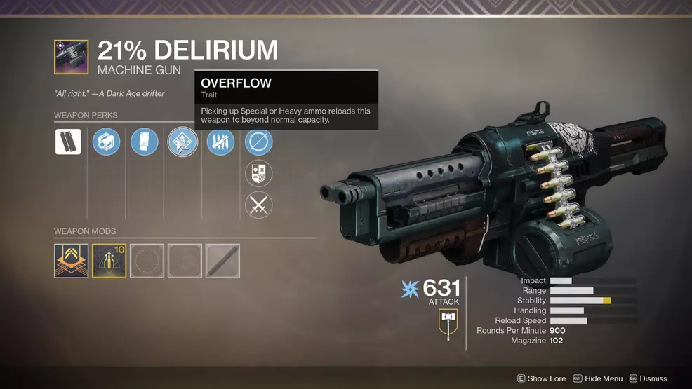 Destiny 2 21 percent delirium perks 01