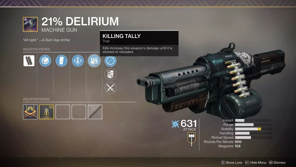 Destiny 2 21 percent delirium perks 02