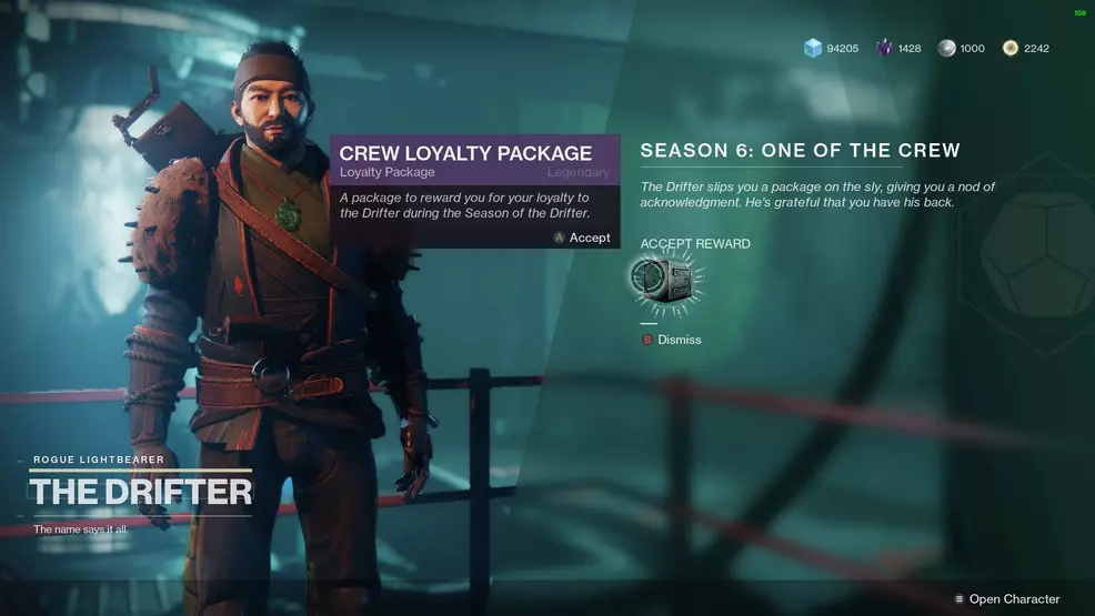 Destiny 2 Allegiance Drifter Crew Loyalty Package