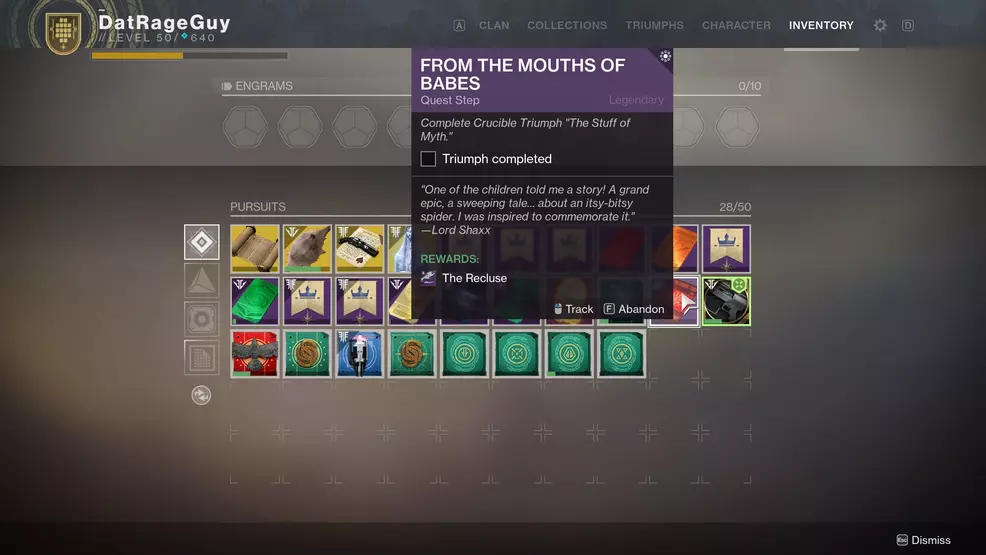 Destiny 2 From the Mouths of Babes quest