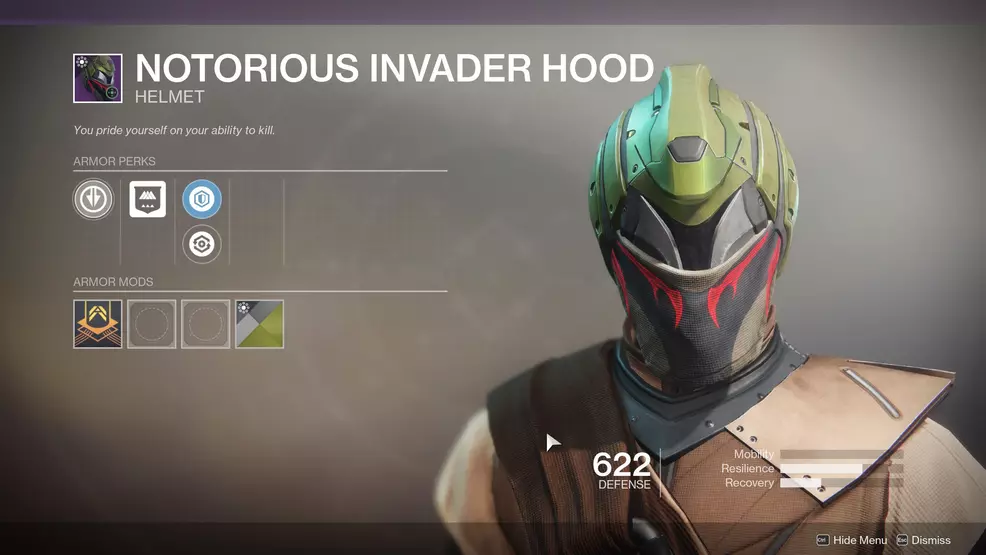 Destiny 2 Notorious Invader Hood