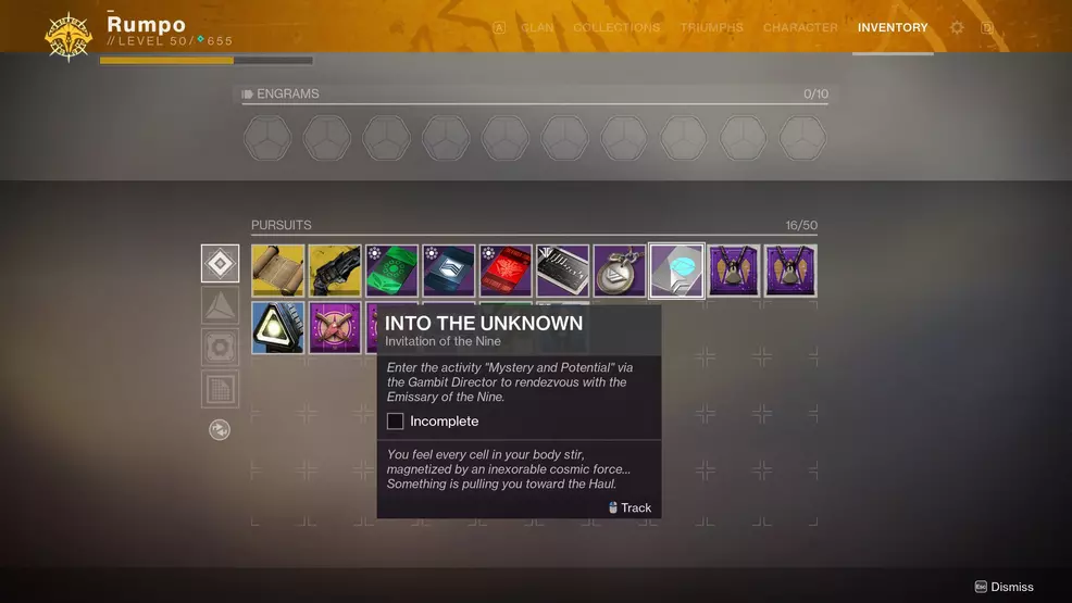 Into the Unknown Quest Step in Destiny 2