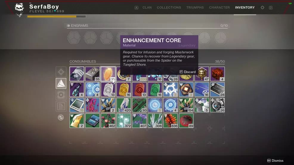 Destiny 2 Enhancement Cores