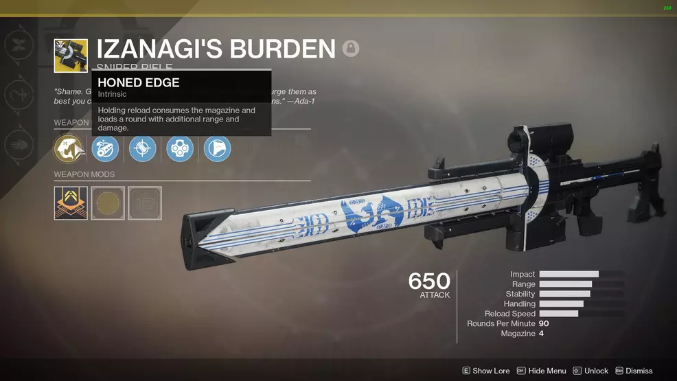 Destiny 2 Izanagi's Burden