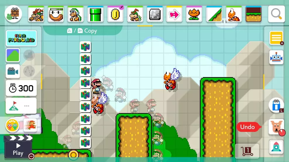 Super Mario Maker 2 Course Maker - How to undo and delete