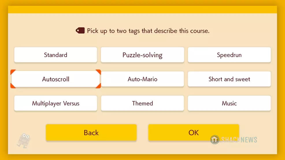 Super Mario Maker 2 Course Maker upload level tags