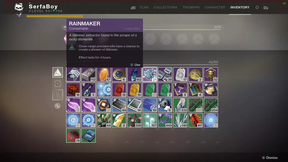 Rainmaker Glimmer Destiny 2