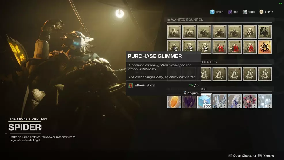 Spider Glimmer Destiny 2