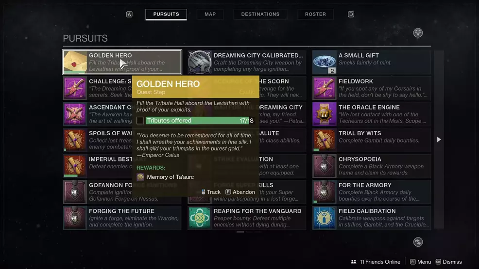 Golden Hero Quest Step Destiny 2