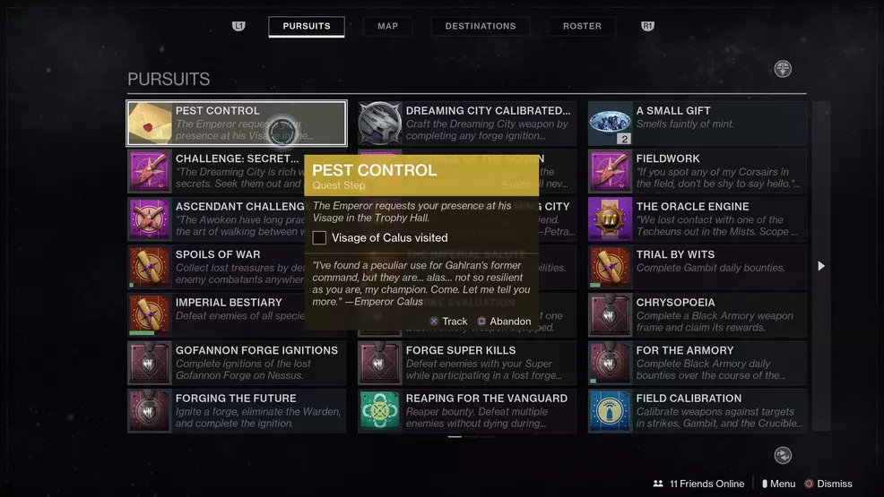 Pest Control Quest Step Desitny 2