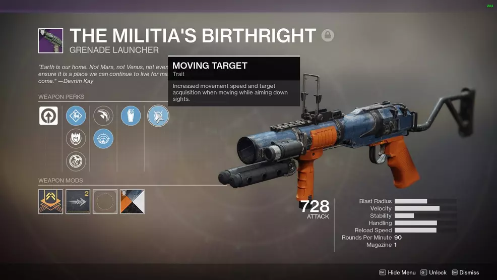 Destiny 2 Militias Birthright god roll