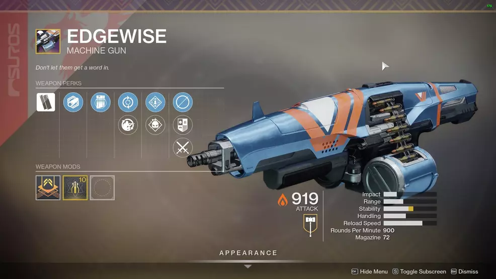 Destiny 2 Edgewise perks