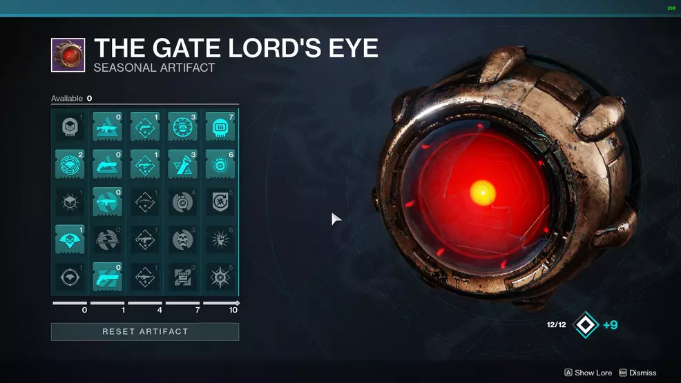 Destiny 2 Gate Lords Eye Seasonal Artifact