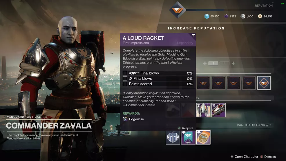 Destiny 2 - A Loud Racket quest from Commander Zavala