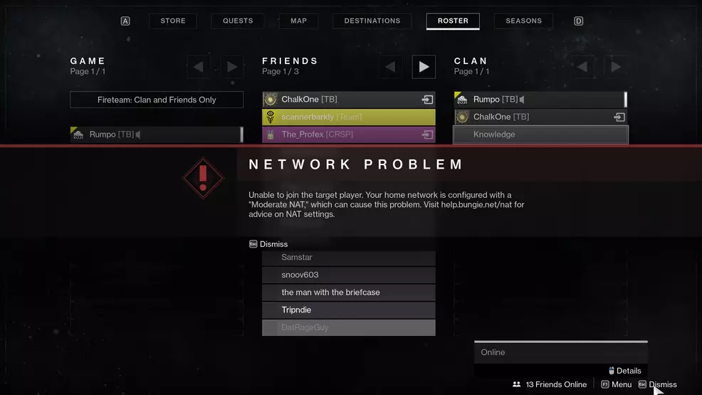 Unable to join target player, how to change Nat Type - Destiny 2